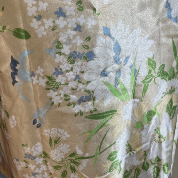 Floral Satin Lace Chemise NEW L Babydoll Daisy Flowers Spaghetti Strap V-neck - Picture 8 of 10